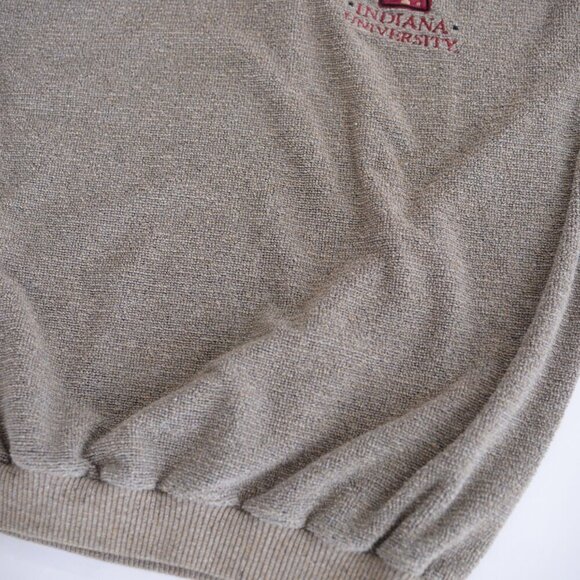 VTG USA Player Sportswear Indiana University Heavyweight Taupe Crew Neck Sweater - Picture 6 of 9